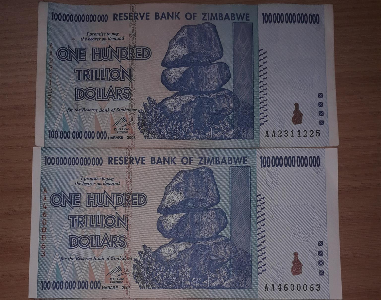 One hundred Trillion Dollar note One hundred Trillion Dollar note