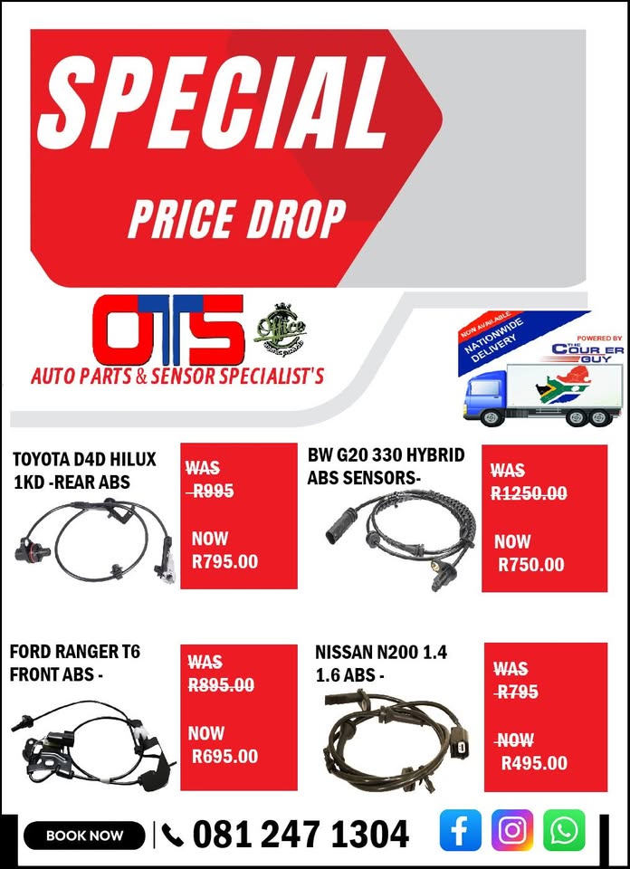 ABS SENSORS - NISSAN FORD MAZDA TOYOTA BMW We have a list of ABS Sensors for all vehicle types - Private Seller ABS SENSORS - NISSAN FORD MAZDA TOYOTA BMW We have a list of ABS Sensors for all vehicle types - Private Seller