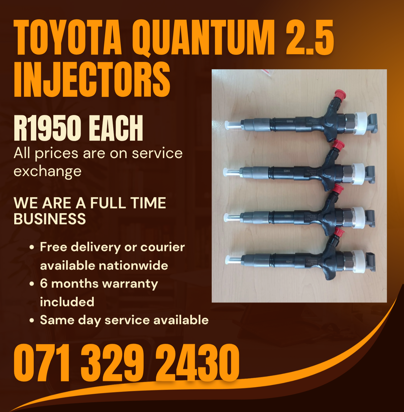 TOYOTA QUANTUM 2.5 INJECTORS FOR SALE WITH WARRANTY - Private Seller TOYOTA QUANTUM 2.5 INJECTORS FOR SALE WITH WARRANTY - Private Seller