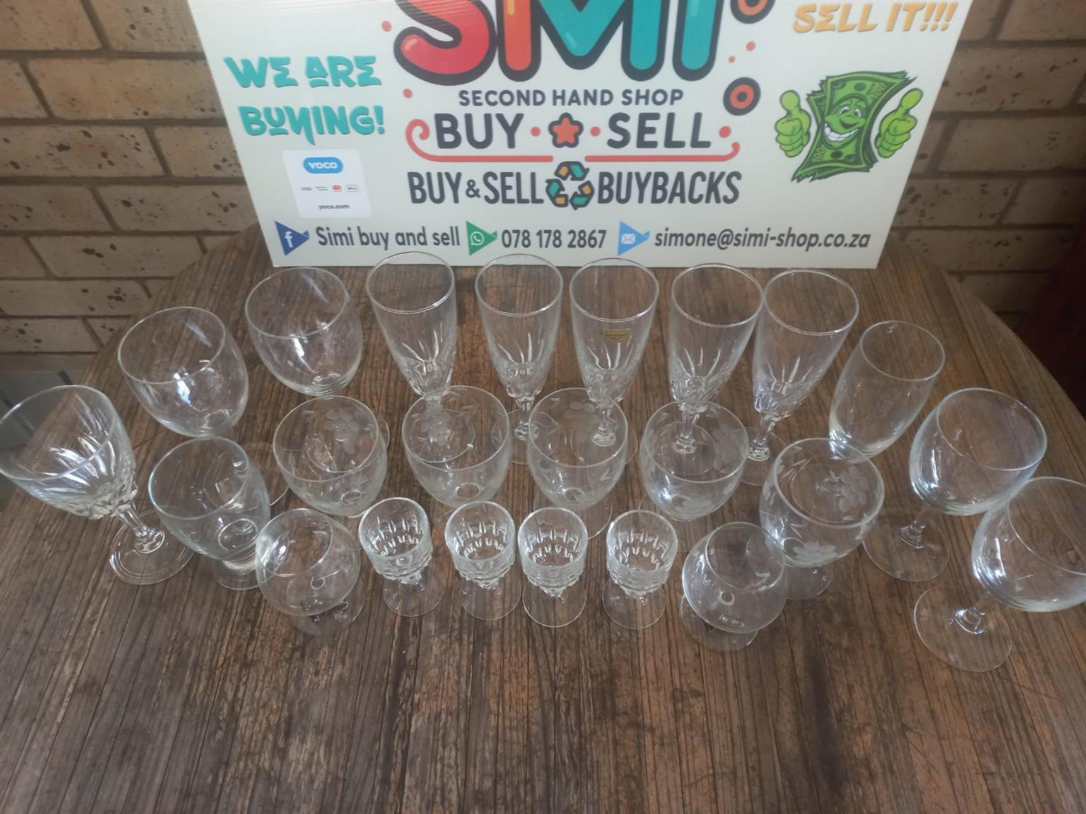 Various wine glassware