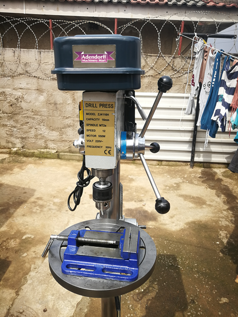 Mac-Afric Pedestal Drill Press. \u0026 Vice 