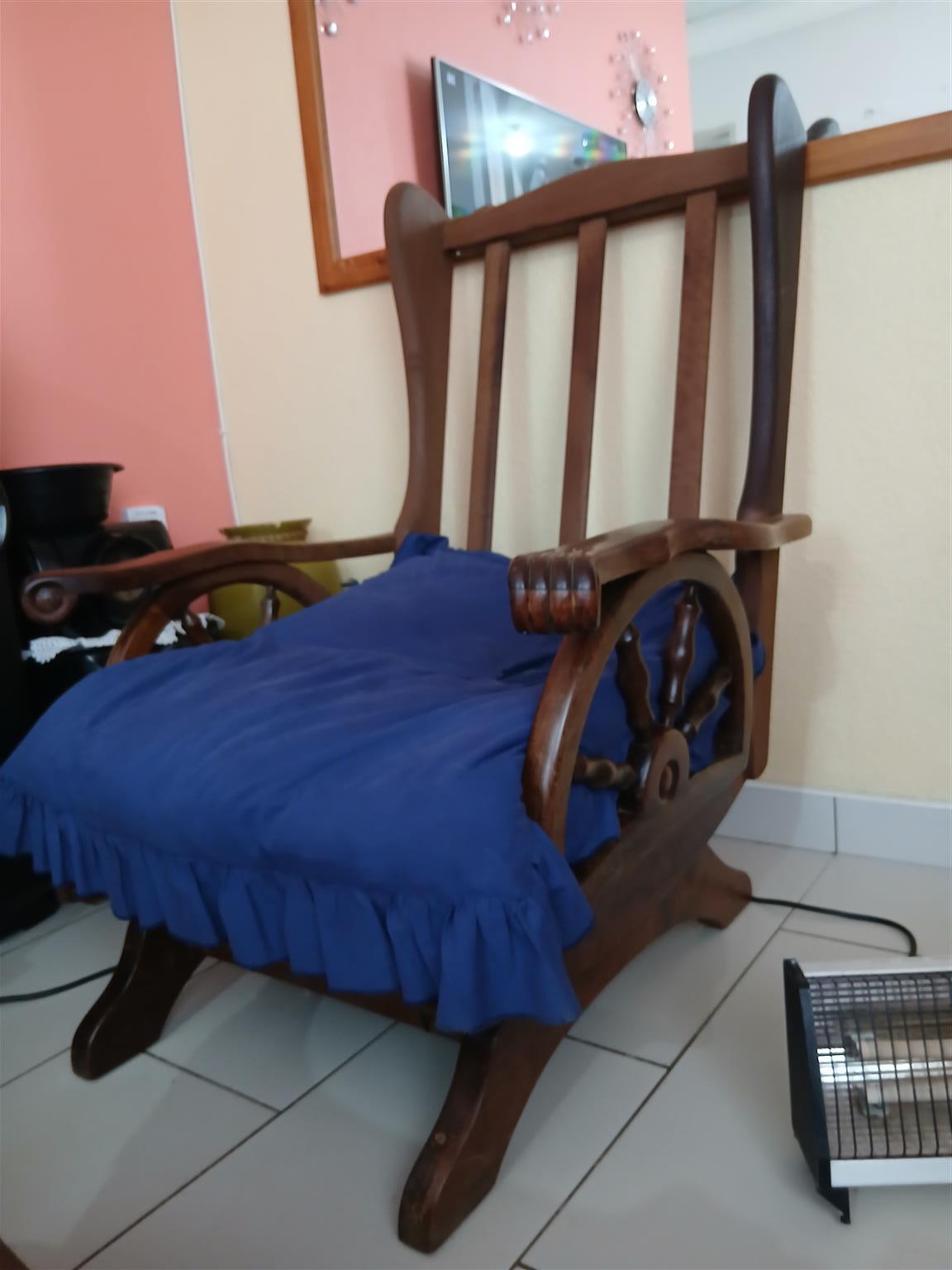 Two Antique Wooden Frames Rocky Chairs