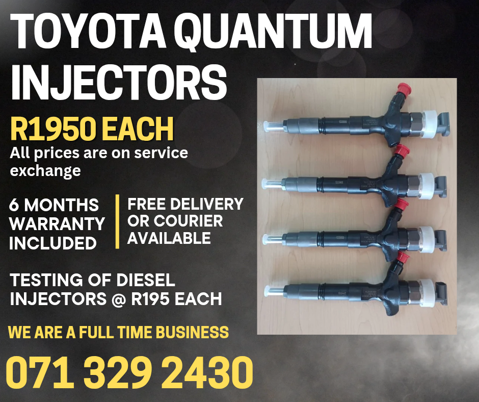 TOYOTA QUANTUM 2.5 INJECTORS FOR SALE WITH WARRANTY INCLUDED - Private Seller TOYOTA QUANTUM 2.5 INJECTORS FOR SALE WITH WARRANTY INCLUDED - Private Seller