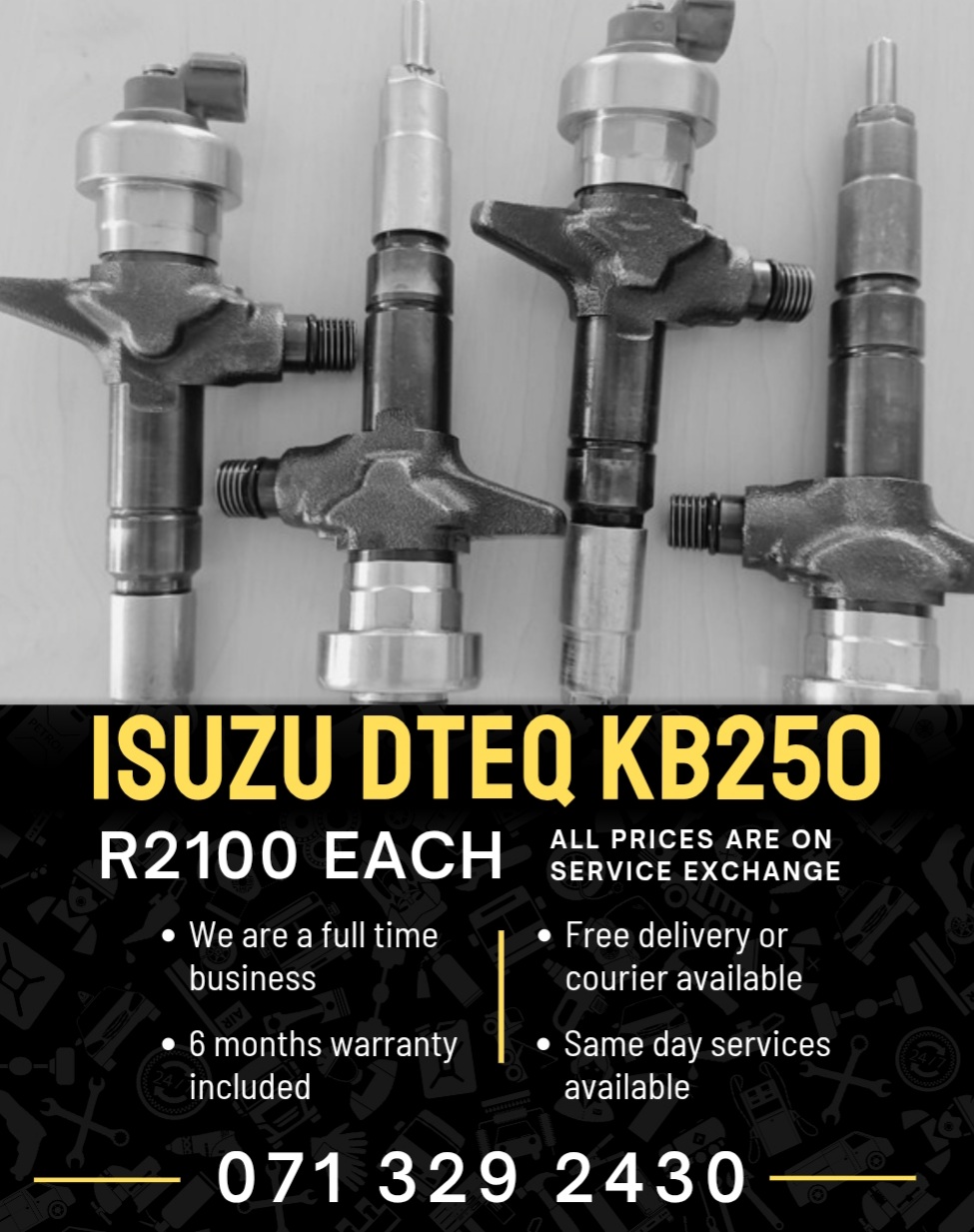 ISUZU DTEQ KB250 INJECTORS FOR SALE WITH WARRANTY - Private Seller ISUZU DTEQ KB250 INJECTORS FOR SALE WITH WARRANTY - Private Seller