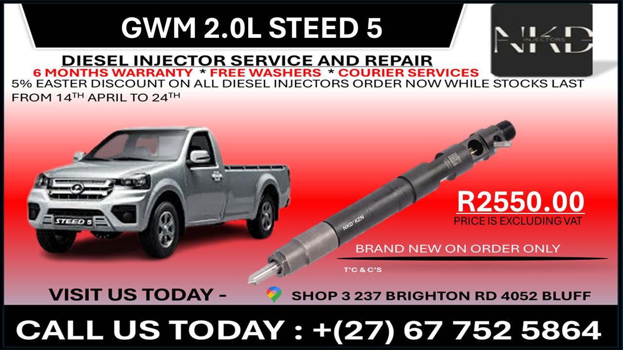 Gwm 2.0L STEED 5 Diesel Injectors on recondition - Private Seller Gwm 2.0L STEED 5 Diesel Injectors on recondition - Private Seller