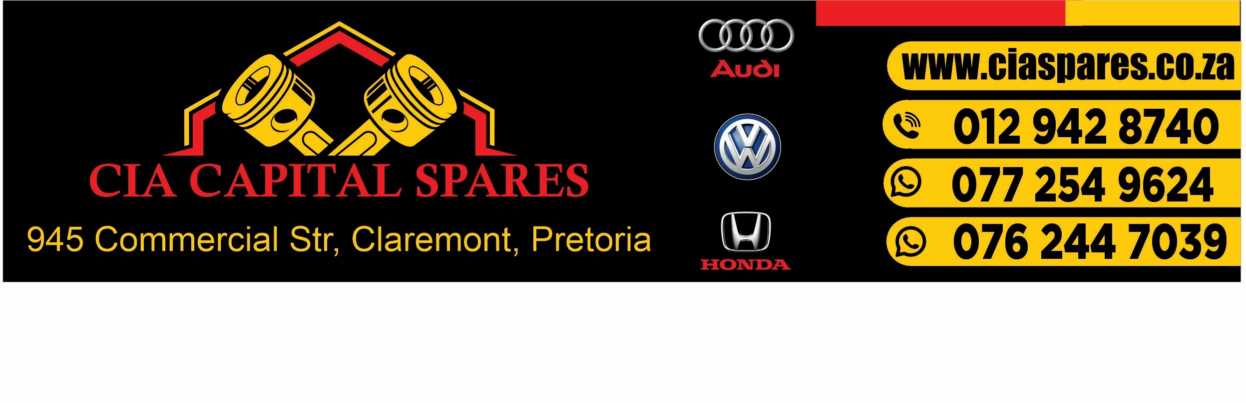 CIA CAPITAL SPARES WE SPECIALIZE IN HONDA, AUDI AND VW SPARES. - Private Seller CIA CAPITAL SPARES WE SPECIALIZE IN HONDA, AUDI AND VW SPARES. - Private Seller