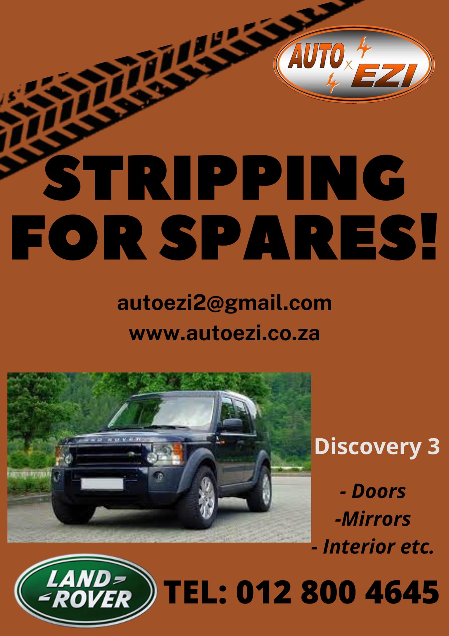 Land Rover Discovery 3 for Stripping for Spares Land Rover Discovery 3 for Stripping for Spares