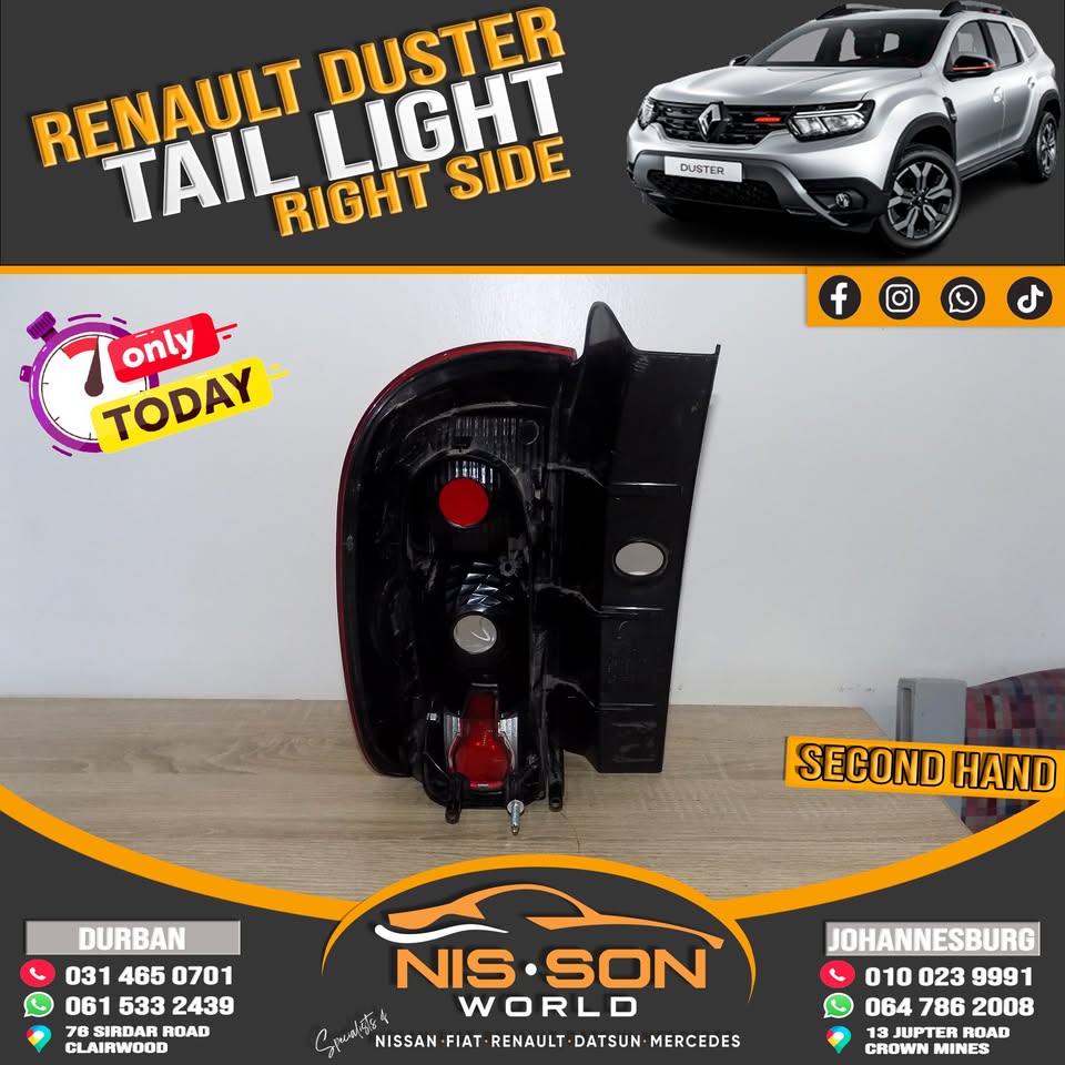 RENAULT DUSTER TAIL LIGHT (RHS) - Private Seller RENAULT DUSTER TAIL LIGHT (RHS) - Private Seller