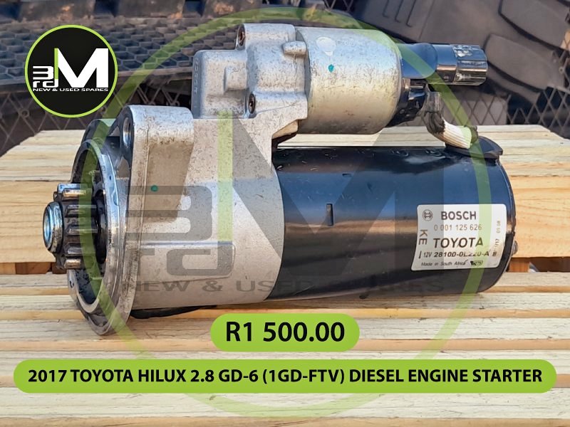 2017 TOYOTA HILUX 2.8 GD-6 (1GD-FTV) DIESEL ENGINE STARTER