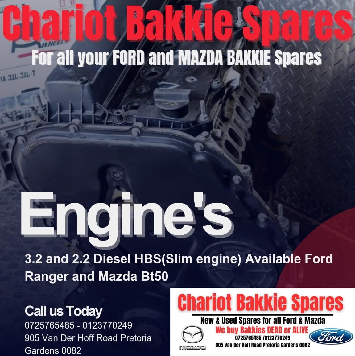 ENGINES FOR SALE ALL FORD AND MAZDA BAKKIES - Private Seller ENGINES FOR SALE ALL FORD AND MAZDA BAKKIES - Private Seller