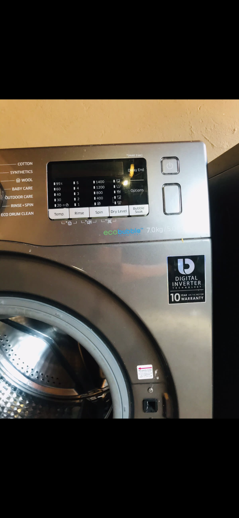 Samsung washing machine 7kg front loader 