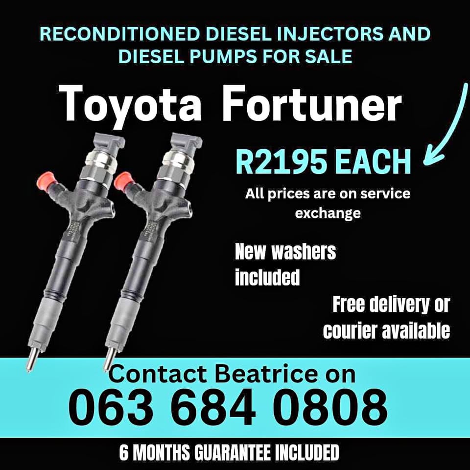 TOYOTA FORTUNER DIESEL INJECTORS FOR SALE WITH WARRANTY