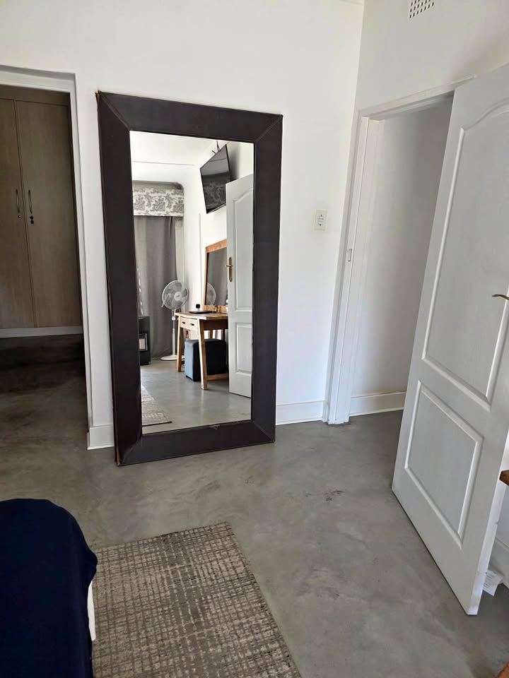 Large Leather Framed Dressing Room Mirror.