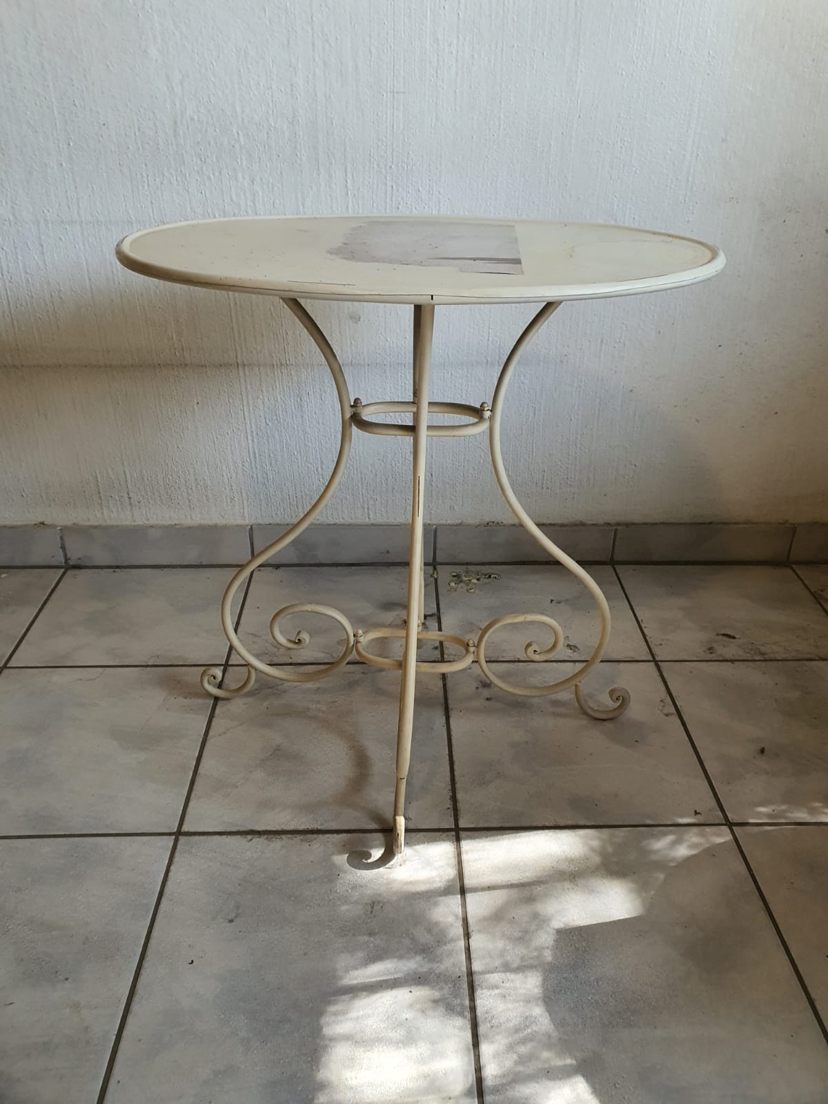 Side Table. All metal French antique. 2 units.
