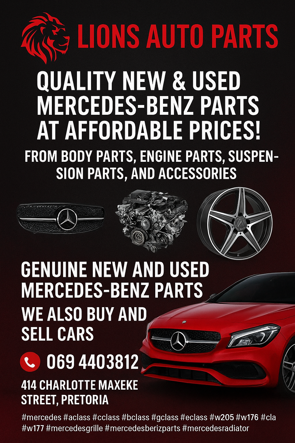 Lions Auto Parts - New and Used Merc Spares - Private Seller Lions Auto Parts - New and Used Merc Spares - Private Seller
