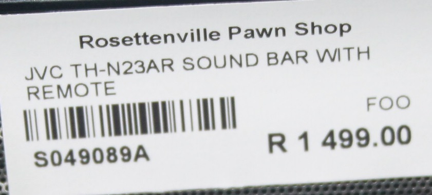 Jvc th-n23ar sound bar with remote S049089A #Rosettenvillepawnshop