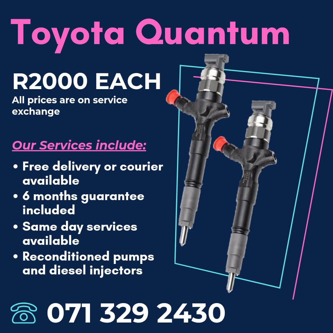 TOYOTA QUANTUM DIESEL INJECTORS FOR SALE WITH WARRANTY - Private Seller TOYOTA QUANTUM DIESEL INJECTORS FOR SALE WITH WARRANTY - Private Seller