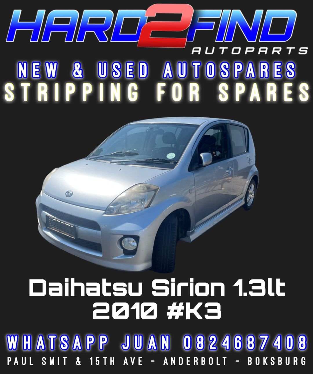 DAIHATSU SIRION 1.3LT #K3 STRIPPING FOR SPARES HCBB - Private Seller