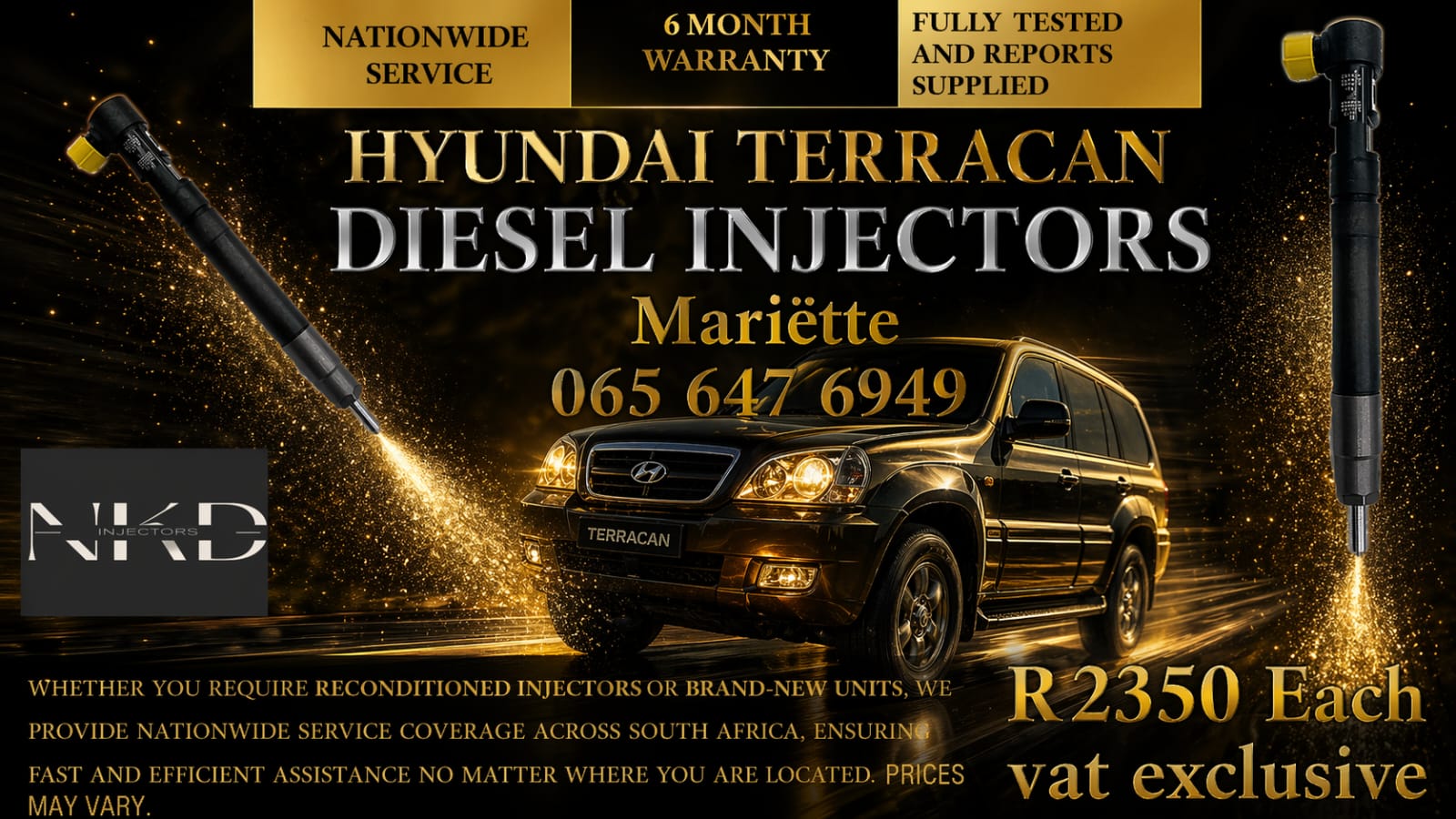 DIESEL INJECTORS HYUNDAI 2.9 TERRICAN - Private Seller DIESEL INJECTORS HYUNDAI 2.9 TERRICAN - Private Seller