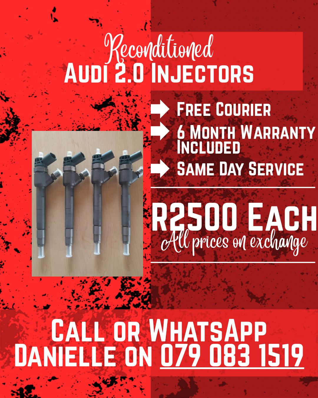 AUDI 2.0 INJECTORS FOR SALE WITH WARRANTY INCLUDED - Private Seller AUDI 2.0 INJECTORS FOR SALE WITH WARRANTY INCLUDED - Private Seller