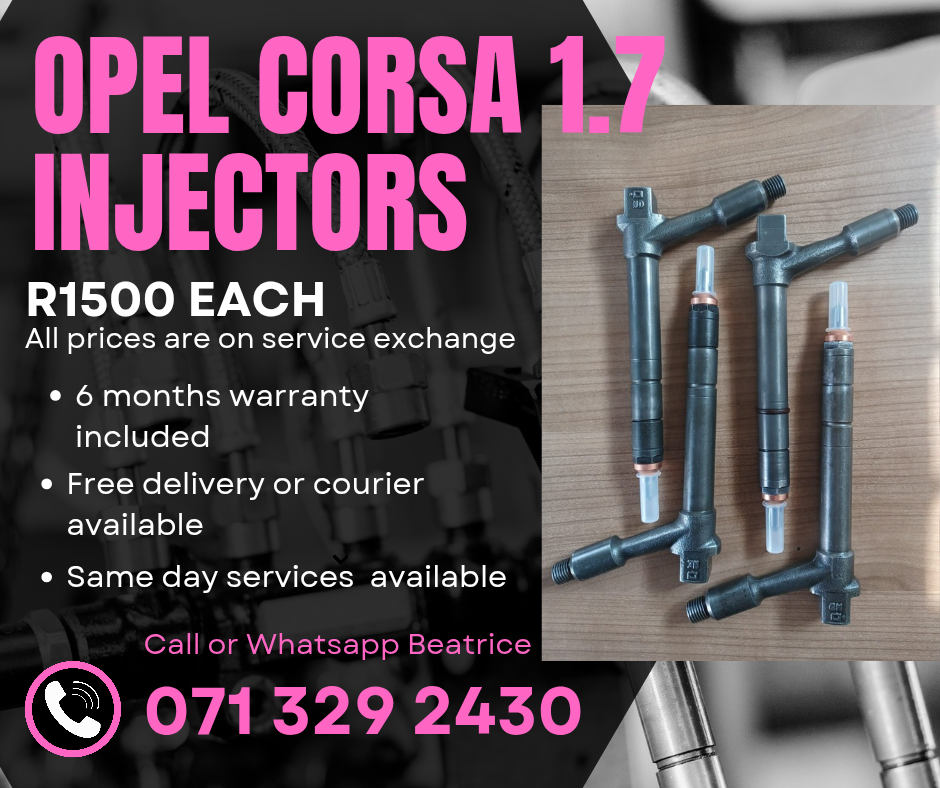 OPEL CORSA 1.7 INJECTORS FOR SALE WITH WARRANTY