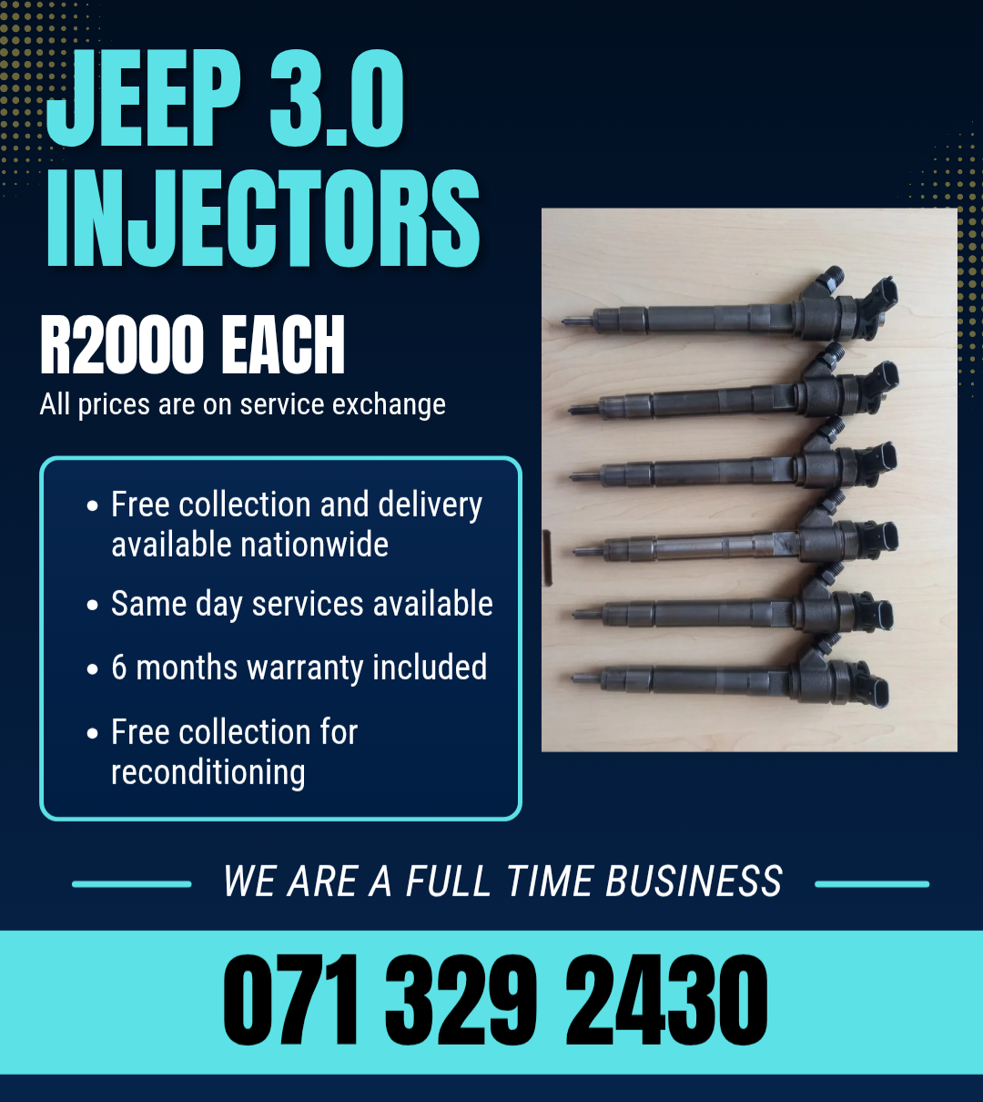 JEEP 3.0 INJECTORS FOR SALE WITH WARRANTY ON - Private Seller JEEP 3.0 INJECTORS FOR SALE WITH WARRANTY ON - Private Seller