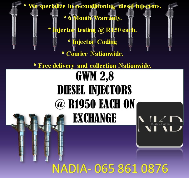 GWM 2.8 diesel injectors - Private Seller GWM 2.8 diesel injectors - Private Seller