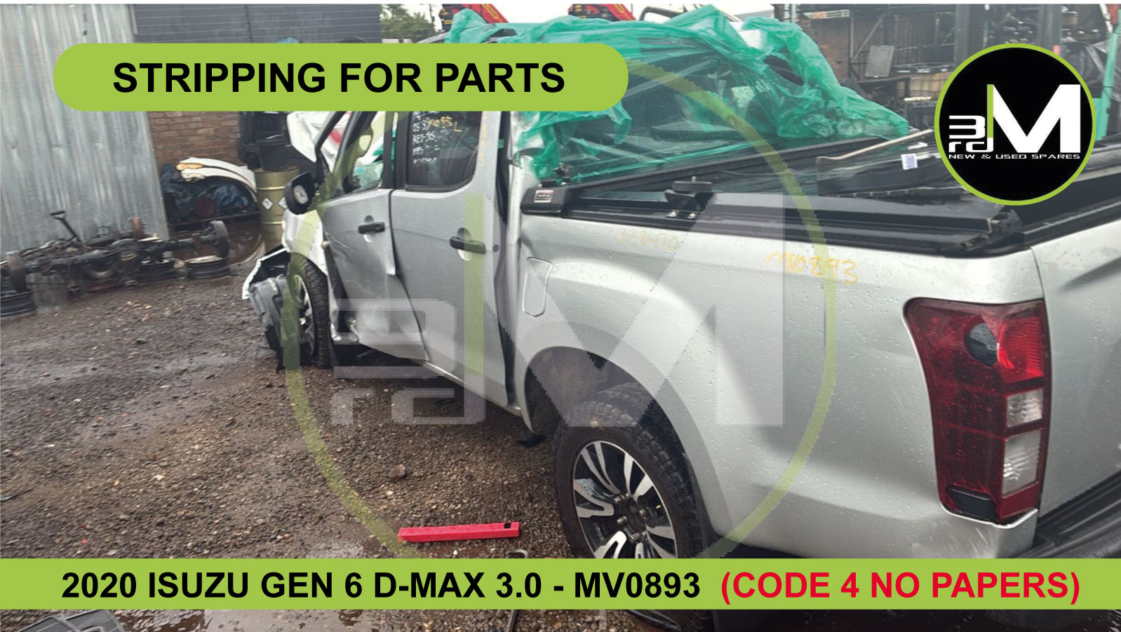 2020 ISUZU GEN 6 D-MAX 3.0 MV0893 (CODE 4 NO PAPERS) - Private Seller