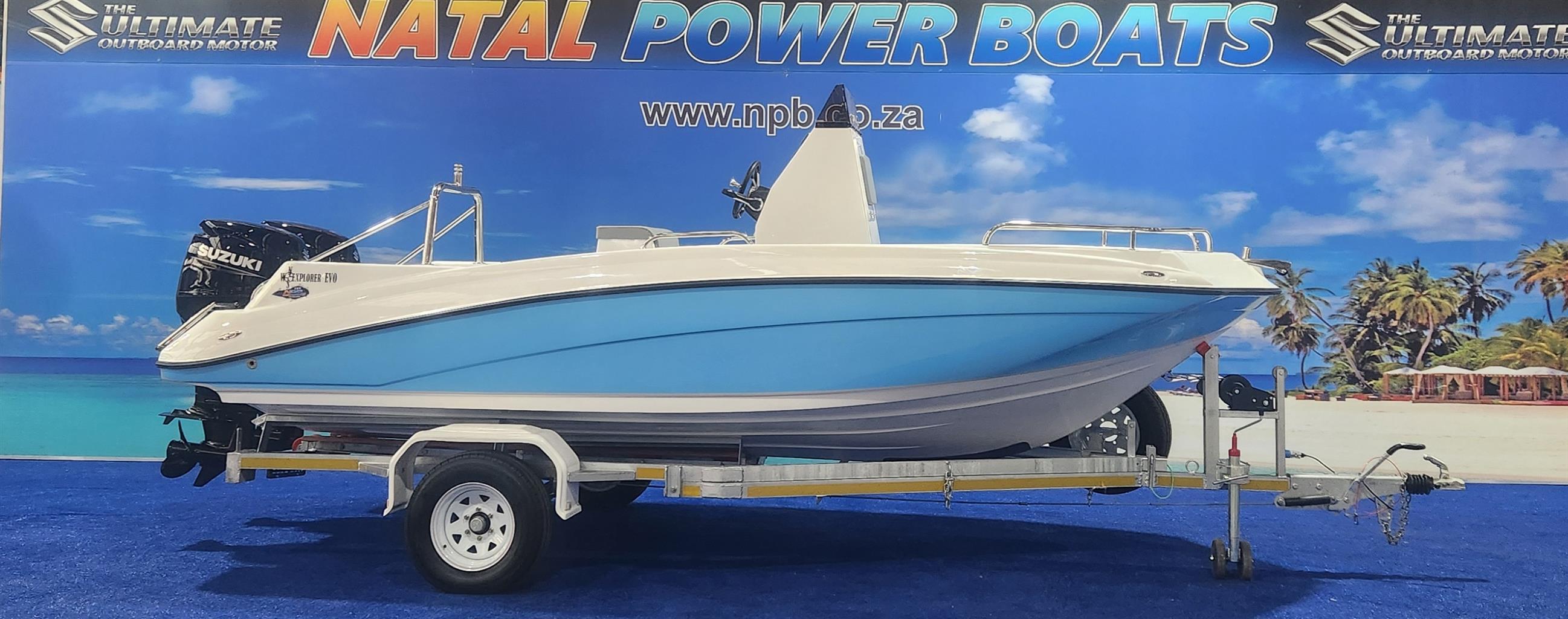 EXPLORER EVO 19 FT ON TRAILER 2 X 70 HP SUZUKI 4 STROKES 2025 MODEL EXPLORER EVO 19 FT ON TRAILER 2 X 70 HP SUZUKI 4 STROKES 2025 MODEL