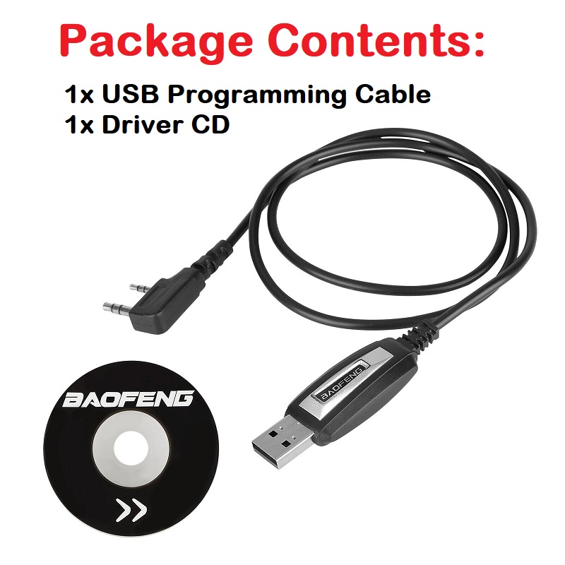USB Programming Cable plus CD For Two-Way Walkie Talkie Radios/Transceivers. NEW