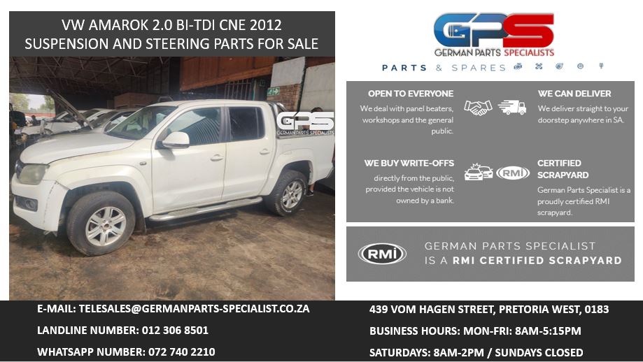 VW AMAROK 2.0 BI-TDI CNE 2012 SUSPENSION AND STEERING PARTS FOR SALE - Private Seller