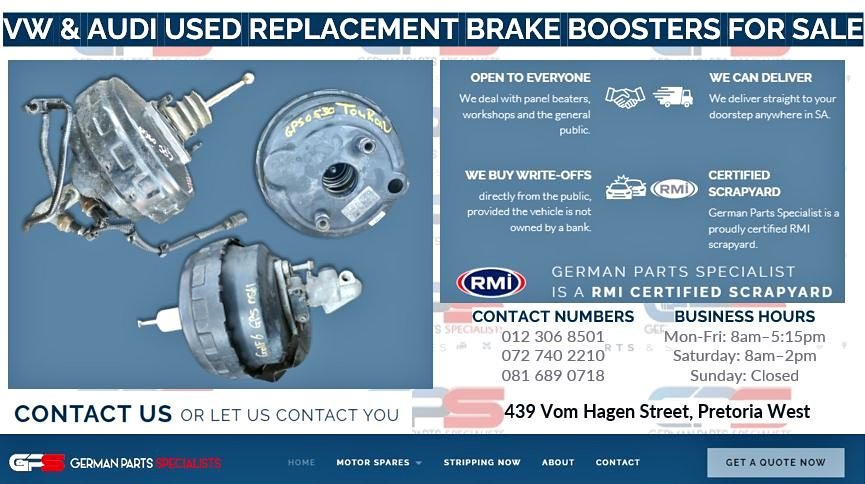 VW & AUDI USED REPLACEMENT BRAKE BOOSTERS FOR SALE - Private Seller VW & AUDI USED REPLACEMENT BRAKE BOOSTERS FOR SALE - Private Seller