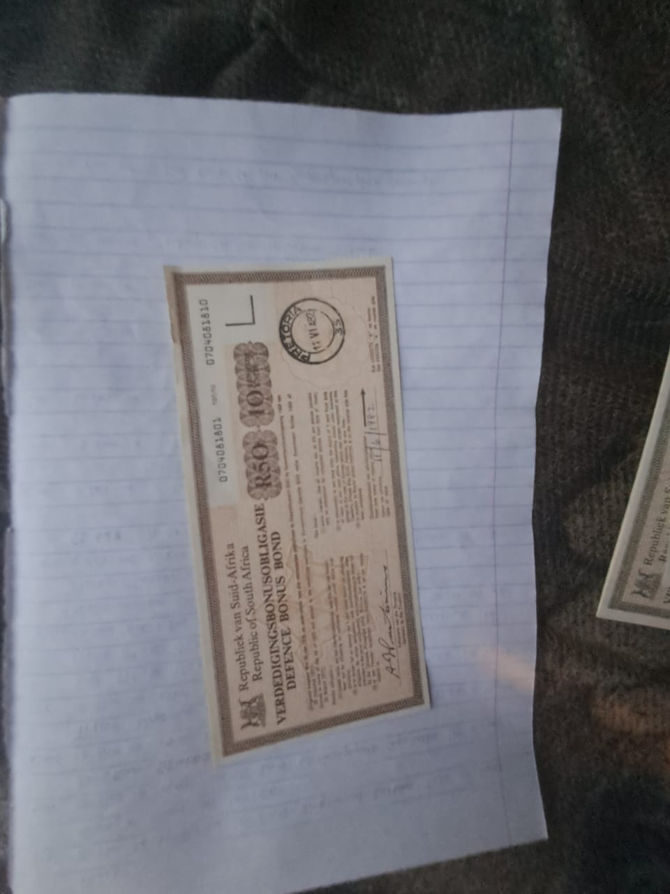 Defence Bonus Bond / Verdedigingsbonusobligasie Defence Bonus Bond / Verdedigingsbonusobligasie
