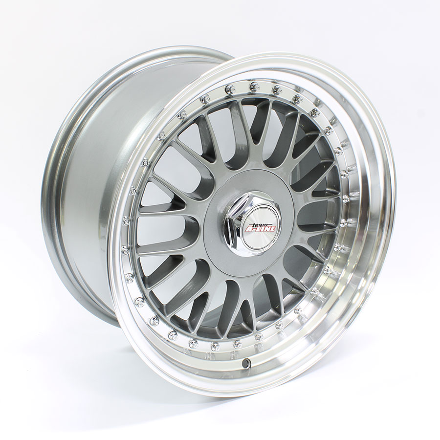 17″ A-Line Solo 4/100 & 4/114 Gunmetal Machine Lip Alloy Wheels