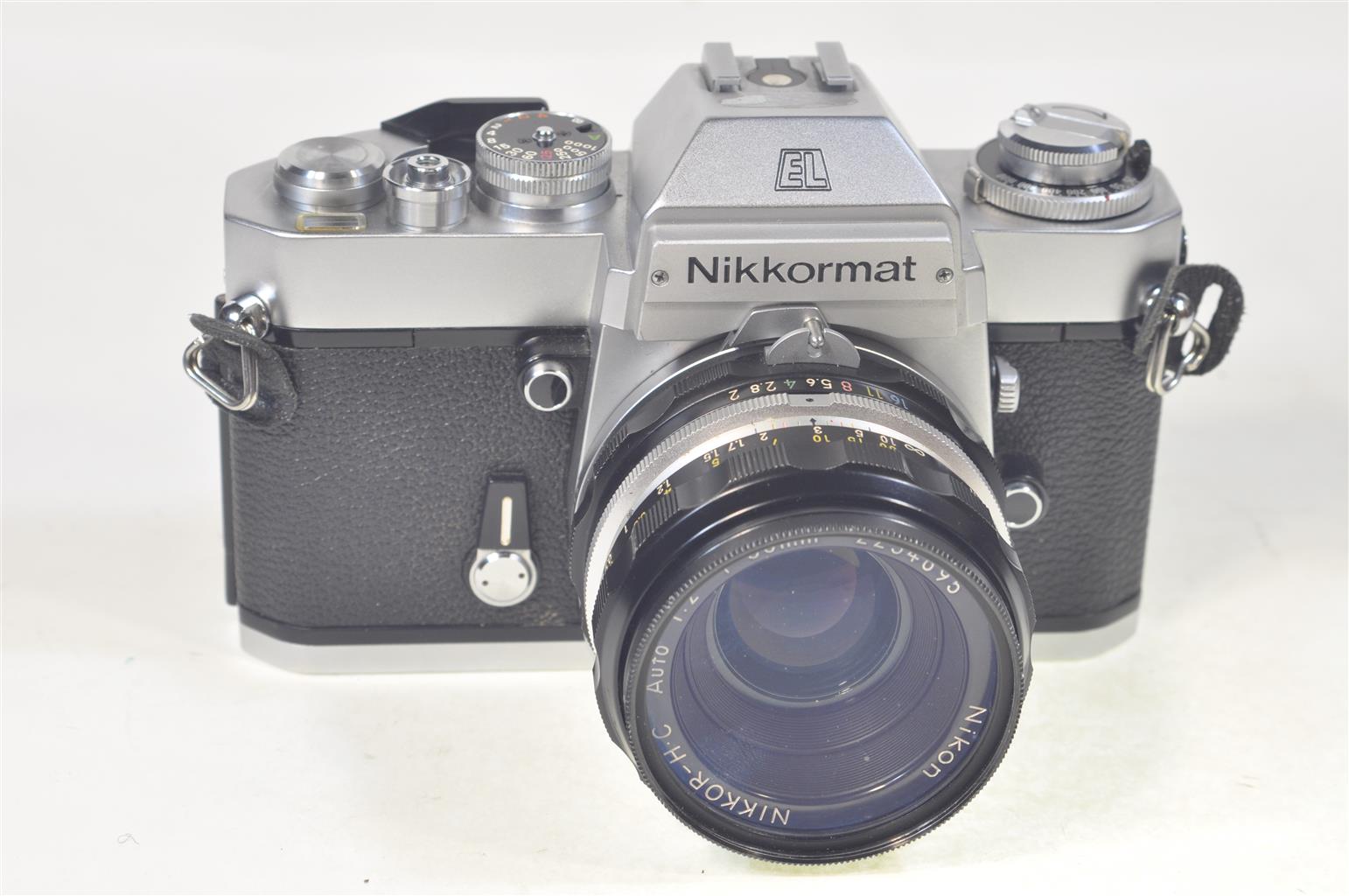Nikkormat EL film camera with a 50mm Nikkor lens Nikkormat EL film camera with a 50mm Nikkor lens