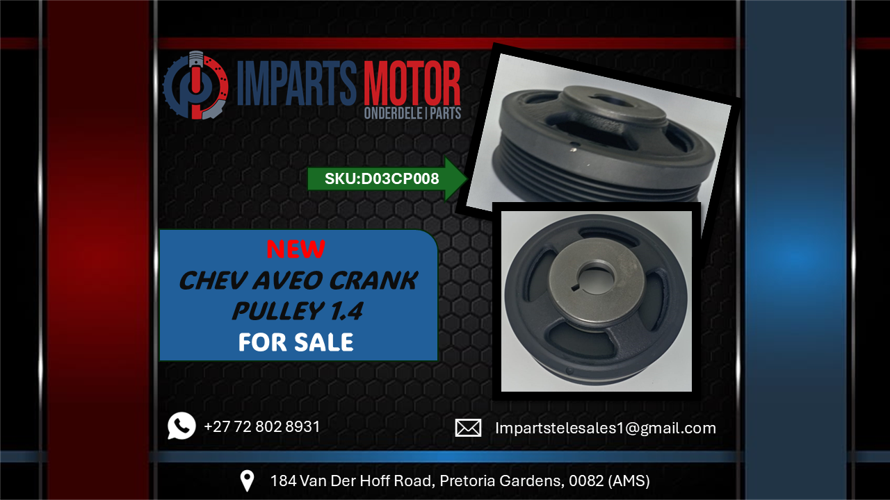 CHEV AVEO 1.4 CRANK PULLEY FOR SALE - Private Seller CHEV AVEO 1.4 CRANK PULLEY FOR SALE - Private Seller