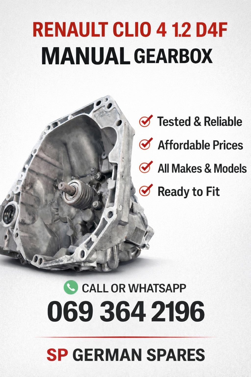 RENAULT CLIO 4 1.2 D4F MANUAL GEARBOX FOR SALE - Private Seller RENAULT CLIO 4 1.2 D4F MANUAL GEARBOX FOR SALE - Private Seller