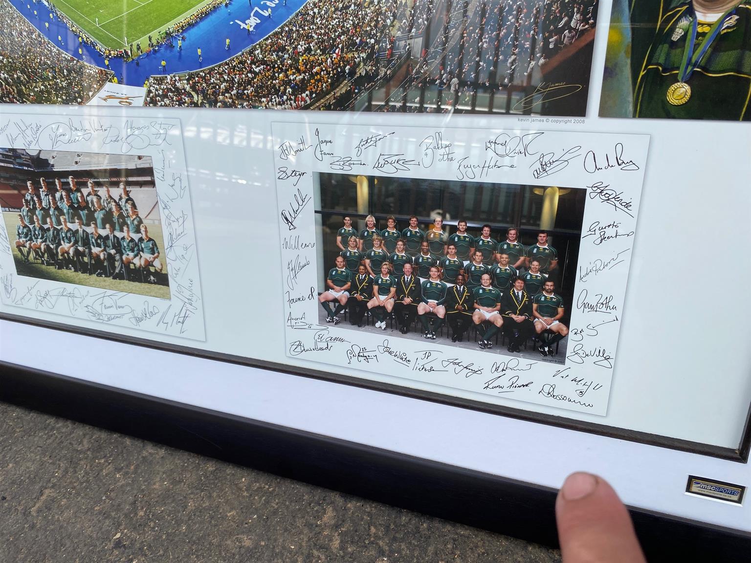 Very nice Rugby World Cup Champions 1995 & 2007 MSC Sports Memorabilia