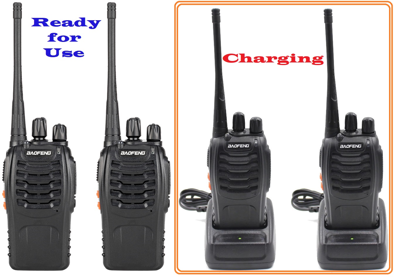 Pair (2) of Walkie Talkies UHF Band 2-Way Professional Radios, Transceivers. NEW