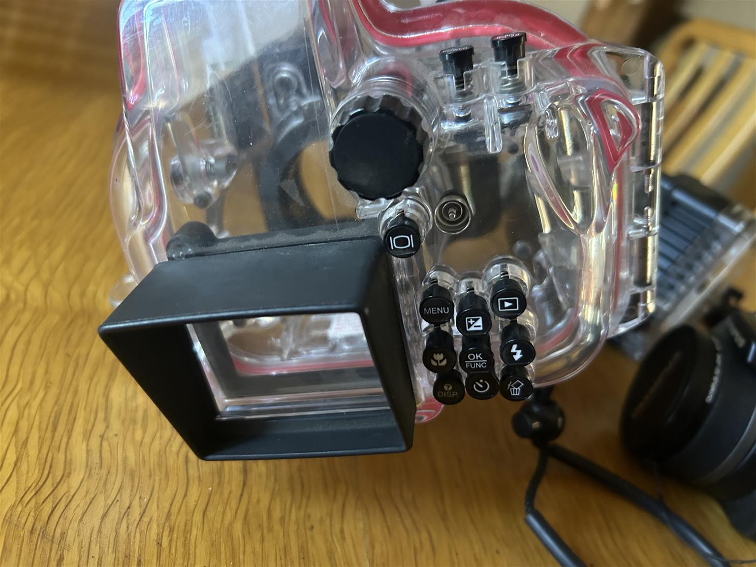 Camera under water with housing and led light