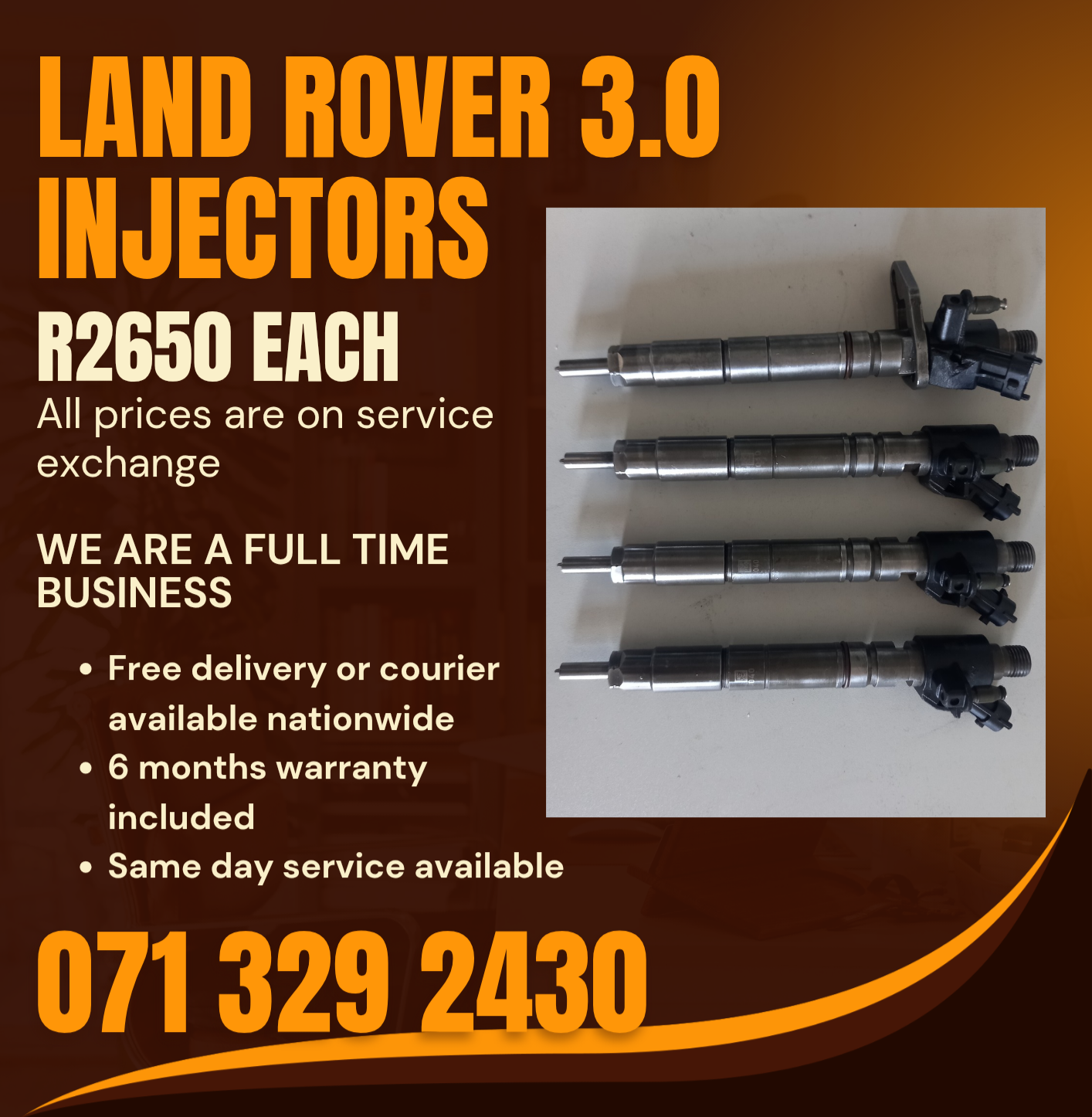 LAND ROVER 3.0 INJECTORS FOR SALE WITH WARRANTY - Private Seller LAND ROVER 3.0 INJECTORS FOR SALE WITH WARRANTY - Private Seller