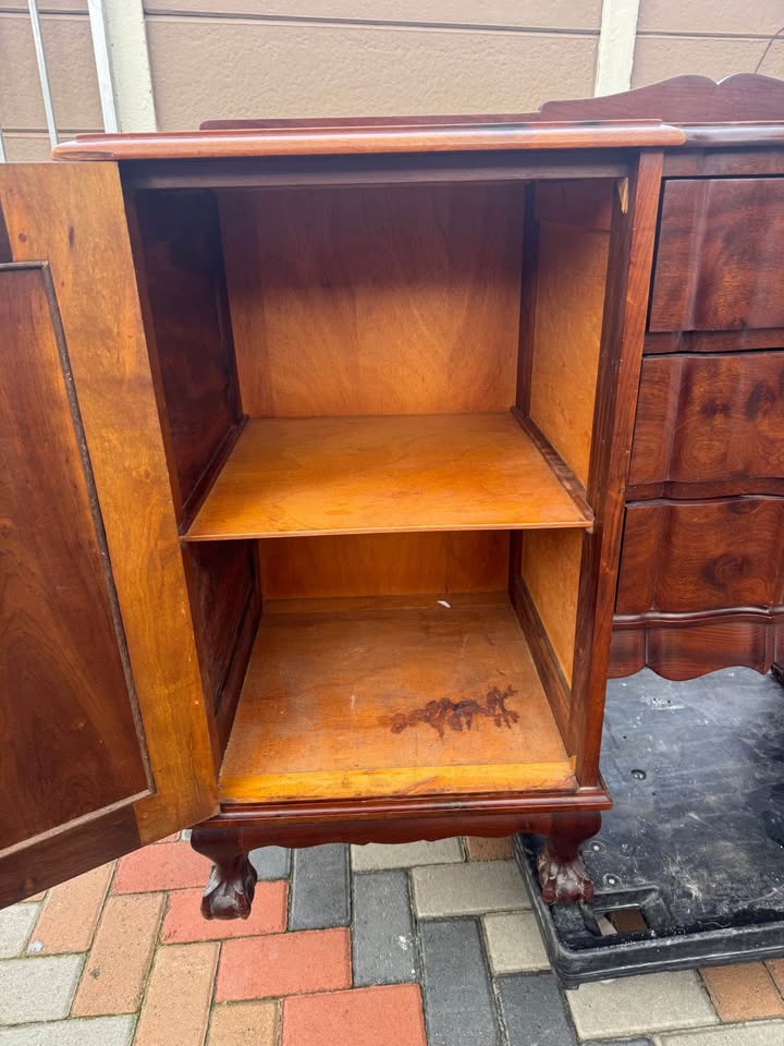 Antique ball and claw imbuia side board