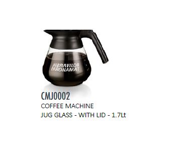 COFFEE MACHINE JUG GLASS - WITH LID - 1.7Lt-CMJ0002