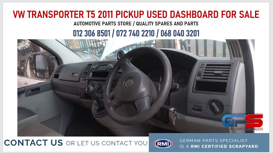 VW Transporter T5 2011 Pickup used replacement dashboard for sale - Private Seller VW Transporter T5 2011 Pickup used replacement dashboard for sale - Private Seller