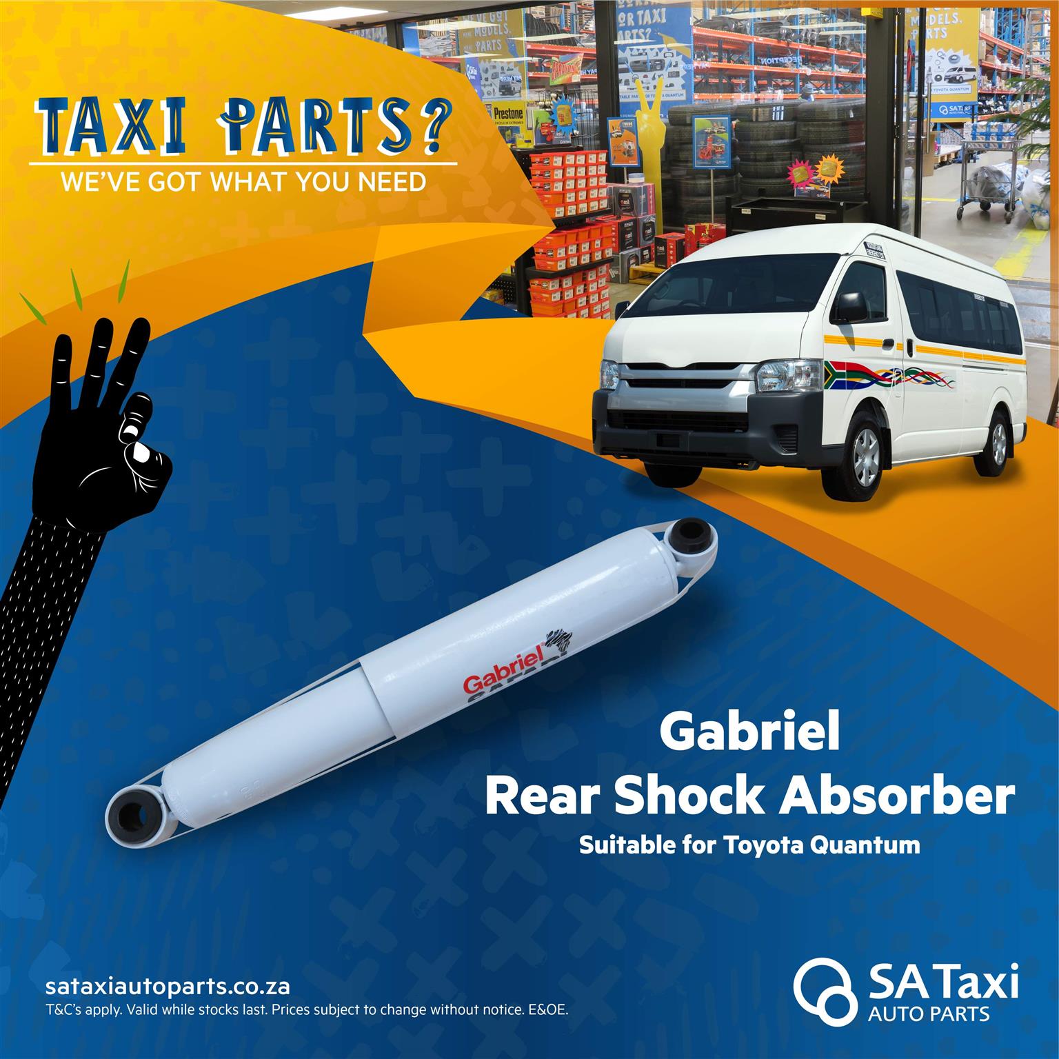 New Gabriel Front Shock Absorber for Toyota Quantum 