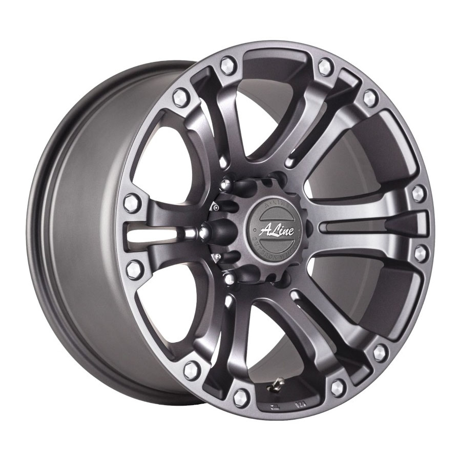 17″ A-Line Granite 6/139 Charcoal Grey Milled Alloy Wheels