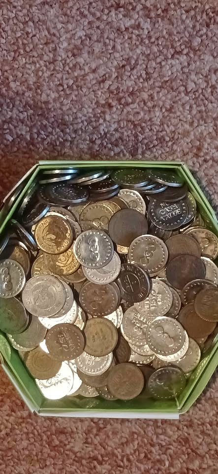 Box full off 100 old tokens