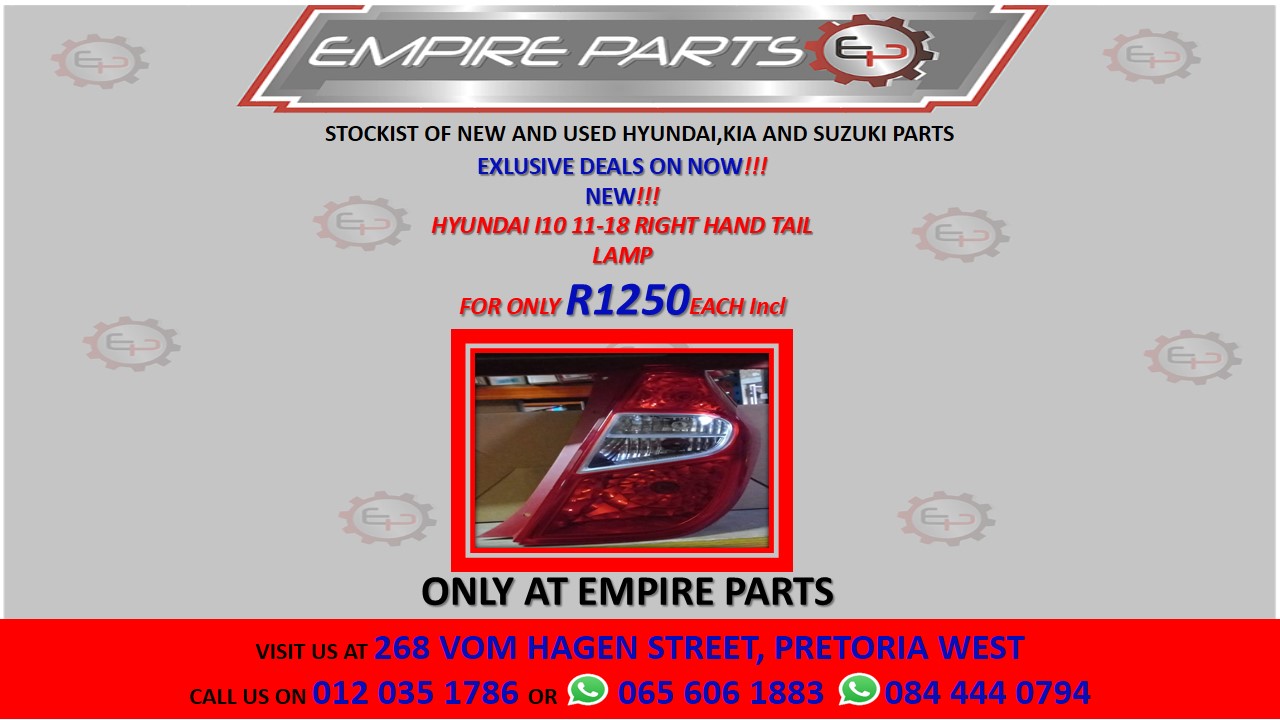 HYUNDAI I10 11-18 RIGHT HAND TAIL LAMP - Private Seller HYUNDAI I10 11-18 RIGHT HAND TAIL LAMP - Private Seller