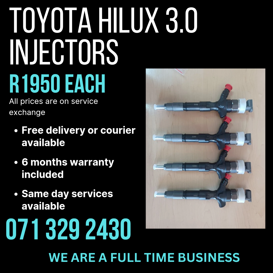 TOYOTA HILUX 3.0 INJECTORS FOR SALE WITH WARRANTY - Private Seller TOYOTA HILUX 3.0 INJECTORS FOR SALE WITH WARRANTY - Private Seller