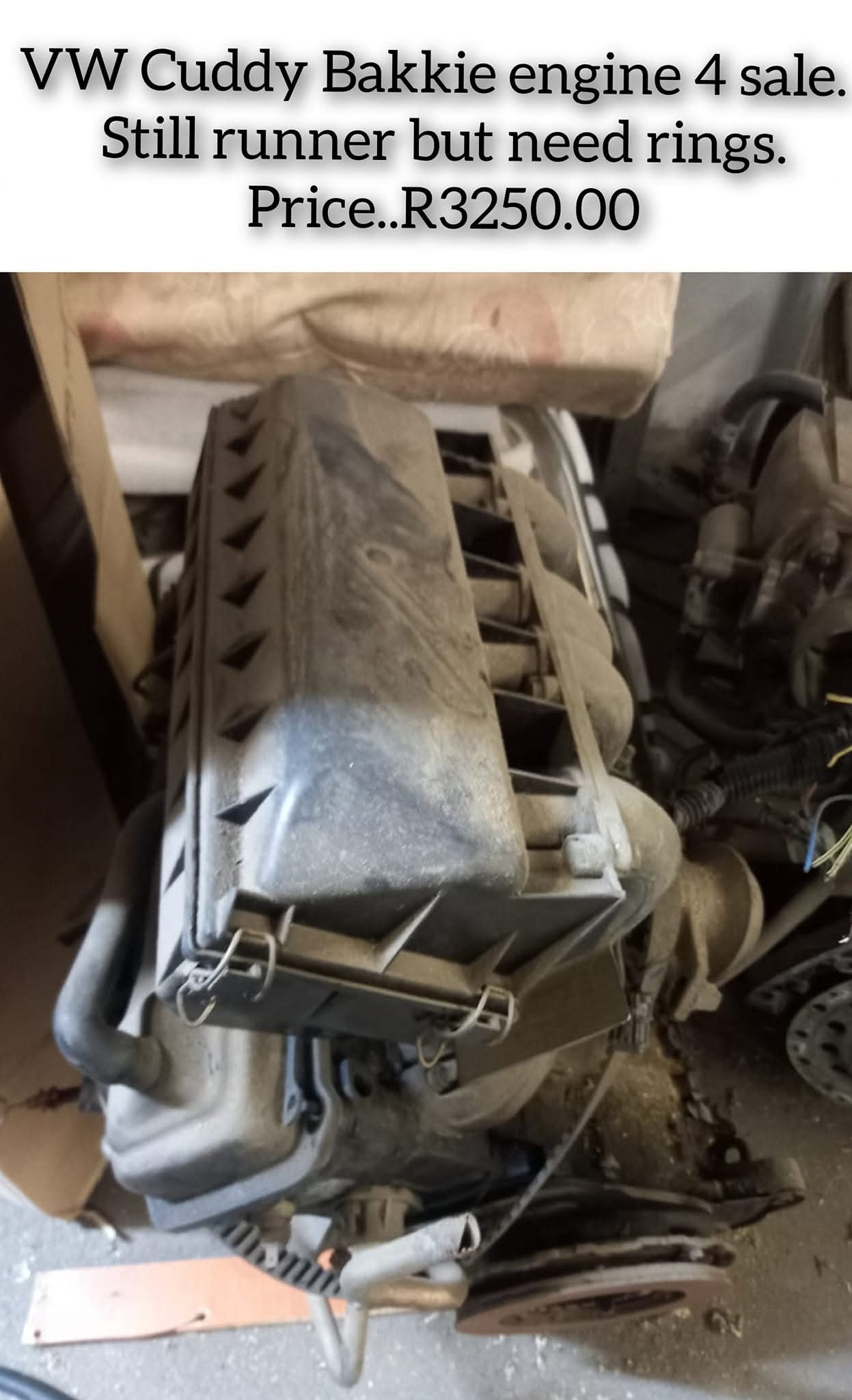 VW Cuddy bakkie engine for sale..still runner but needs rings
